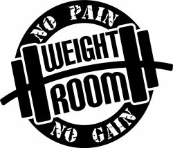 Weight Room No Pain No Gain Quote Motivation Workout Lifting Quote Vinyl Wall Sticker Decal For Gym Home Decor 14 Inch X 12 R565 00