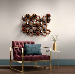 The Hive Wine Display - L 770 X H 590 Mm Rust Coat
