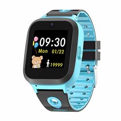 Vankany Kids Smartwatch Waterproof Gps lbs Tracker Watch For Boys And Girls With Sos Call voice Chat remote Monitoring pedometer Children Phone Watch Toys Christmas Birthday Gift Blue