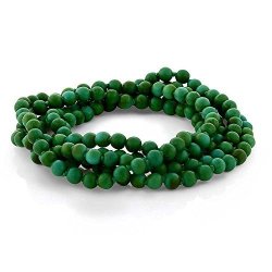 Gem Stone King 6MM Green Simulated Turquoise Howlite Strand Beaded 44INCHESLONG Bracelet Or Necklace