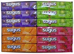 Sugus Chewy Candy Candies Bar Assorted Flavour Green Apple Blackcurrant Orange And Raspberry Pack Of 12 12.72 Ounce
