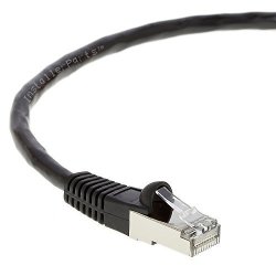 Installerparts Ethernet Cable CAT6 Cable Shielded Sstp Sftp Booted 1 Ft - Black - Professional Series - 10GIGABIT SEC Network High Speed Internet Cable 550MHZ