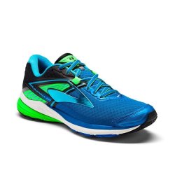 BROOKS Men's Ravenna 8 Running Shoes - Electric Blue Lemonade Black & Green Gecko