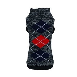 Patgoal Checkered Pattern Pet Clothes Winter Warm Knitted Sweater For Small Dog