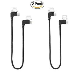 Lightning To Micro USB Cable Type-c To Micro USB Cable Yootek 90 Degree Nylon Braided Connector Cable For Dji Mavic Pro Dji Spark Lightning + Type-c