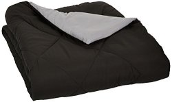 AmazonBasics Reversible Microfiber Comforter - Full queen Black