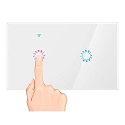 Smart Wifi Light Switch By Abedoe - Wlan Touch Wall Switches 2 Gang - Compatible With Alexa And Work With Google Home Ifttt Smartphone
