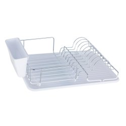 Kitchen Dish And Cutlery Dryer With Plastic Tray White