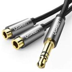 UGreen 3.5MM Audio Male To 2X Female Audio Splitter - 0.25M Adapter With Gold-plated Connectors - Black Retail Box 1 Year Limited Warranty description Audio