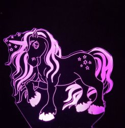My Little Unicorn Rgb Cracked Base Effect Night Light With 7 Color Options