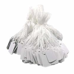 CleverDelights Mini Price Tags 3/4" x 1/2" White Jewelry String... 1000 Pack 