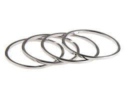 Eubuy Fashion Women Girls 5 Pcs Set Rings Stack Plain Above Knuckle Rings Band Mid Finger Rings Silver