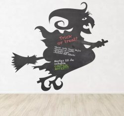 Witch And Broom Blackboard Sticker