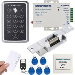 Uhppote 125KHZ Rfid Em Id Keypad Stand-alone Door Access Control Kit With Strike Lock Remote Control Exit Button