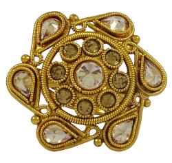 Gold Tone Indian Women Kundan Cz Stone Designer Adjustable Finger Ring Jewelry IMSM-KR55A