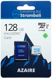 Everything But Stromboli 128GB Azaire Microsd Memory Card For Samsung Galaxy Phone Works With S20 S20+ Plus S20 Ultra 5G S10 Lite Speed Class