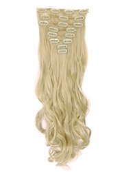 Haironline 3-5 Days 8PCS 18 Clips 17 Inch Curly Straight Full Head Clip In On Hair Extensions Hairpiece