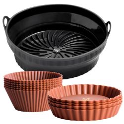Air Fryer Basket - Round Silicone Combo - 11 Pack