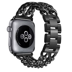Secbolt Stainless Steel Bands For Apple Watch 42MM Iwatch Strap Chain Replacement Wristband For Apple Watch Nike+ Series 3 Series 2 Series 1 Sport Edition Black