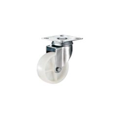 - White Nylon Castor With Top Swivel Fixed Plate 125MM