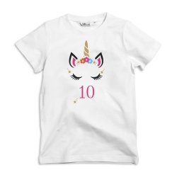 Qtees Africa Unicorn Birthday 10 T-Shirt