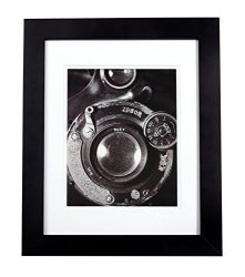 Gallery Solutions 11x14 Espresso Wall Picture Frame with Single White Mat  for 8x10 Image