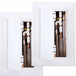 Bbto 2 Pieces 4 X 6 Inch Plastic Access Panel Removable Access Panel White Access Door Reinforced Hinged Door For Drywall Attic Plumbing Ceiling Home