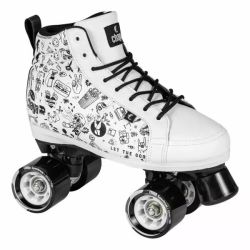 Vintage Sketch Roller Skates - White