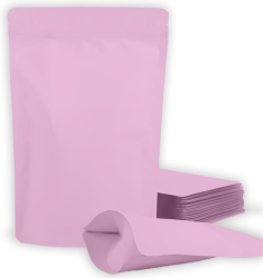 100 Piece Stand Up Resealable Pouch Bags Premium PINK-20 X 30 Cms + 5 Cms