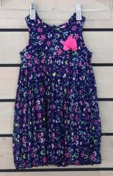 SOLO Infants Floral Pleated Dress - Navy - Navy 12-18 Months