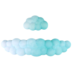 2PCS Cloud-shaped Non-slip Wrist Rest Pad - Blue And White