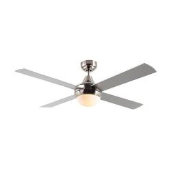 Eurolux Twister 47" Ceiling Fan With Light - Satin Chrome & Silver