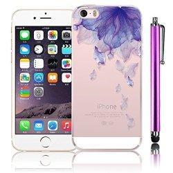 Iphone 5S Case Bonice Apple Iphone Se Case Bumper Tpu Cover Flower Series Shock-absorption Bumper And Anti-scratch Clear Back For Iphone 5 5S SE + Metal
