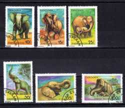 Tanzania 1991 "elephants" Part Set Of 6 Vfu. Sg 1074-79. Cat 6 10 Pounds.