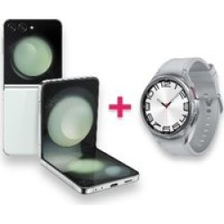Samsung Bundle Deal: Galaxy Z Flip 5 5G 256GB Mint + Galaxy Watch 6 Classic LTE 47MM Silver