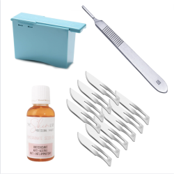 Dermaplaning Kit Blades NO.10 Scalpel Handle NO.3 Remover Box & The Skin Lab Pomegranate Seed Oil