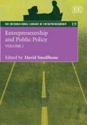 Entrepreneurship And Public Policy Hardcover New Ed.