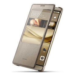 Huawei Mate 8 Premium Slim S-View Flip Cover Case in Brown