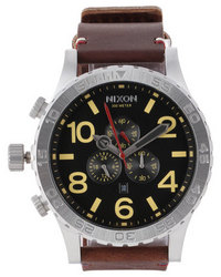 Nixon Black Brown 51-30 Chrono Leather Watch