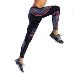 Sevenwell Men's Compression Tight Pants Base Layer Running Leggings Baselayer Running Tights Red XL