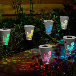 Garden Solar Power Butterfuly Pattern Colorful Led Light Outdoor Lawn Courtyard Landscape Lamp