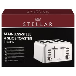 STELLAR Stainless Steel 4 Slice Toaster 1850 W