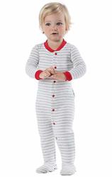 Pajamagram Gray Stripe Dropseat Infant Pajamas 0-3MO