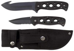 Maxam 2 Piece Black Hunting Knife Set