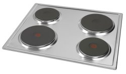 Defy DHD333 600MM Stainless Steel 4 Solid Plate Slimline Hob - Ncp