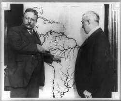 Historicalfindings Photo: President Roosevelt Map South America Explored Rondon Scientific Expedition 1913