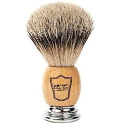 Parker Safety Razor 100% Silvertip Badger Bristle Shaving With Deluxe Olivewood & Chrome Handle -- Brush Stand Included