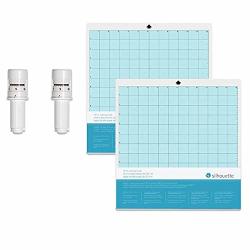 2 Silhouette Cameo Replacement Ratchet Blades And 2-12 X 12 Inch Silhouette Cameo Cutting Mats