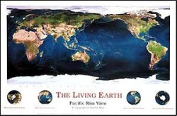 The Living Earth: Pacific Rim View: A Topographical Satellite Mural