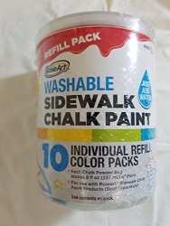 Roseart Washable Sidewalk Chalk Paint 10 Individual Color Refill Packs Bucket Supplier_mariadaseller